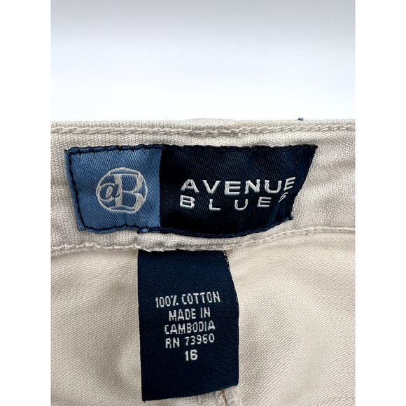 VTG 90s Avenue Blues Denim Women's Size 16 Peplum Ruffle Cream Jean Skirt NOS - Picture 5 of 8